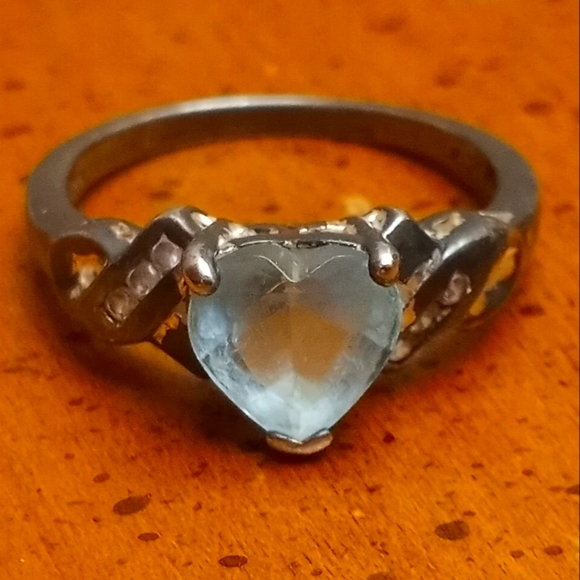 Jewelry - Vintage Aquamarine RJ CZ 925 Sterling Silver Ring